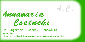 annamaria csetneki business card